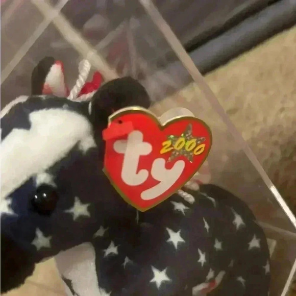Lot Of 2 Ty Righty 2000 Political Elephant Stars Stripes 6 Beanie Baby MWMT - Picture 4 of 9